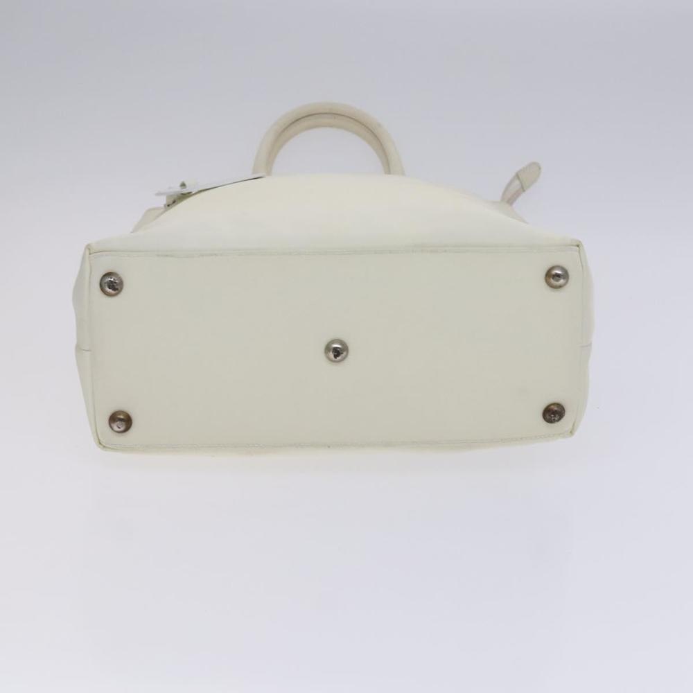 GUCCI Hand Bag Nylon Patent Leather 2way White Silver Auth bs23294 - Picture 5 of 16